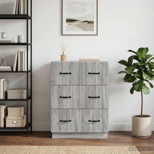 Mobile con Cassetti Grigio Sonoma 66 x 34,5 x 87 cm