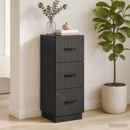 Mobile con Cassetti Nero 33 x 34,5 x 87 cm Legno ingegnerizzato