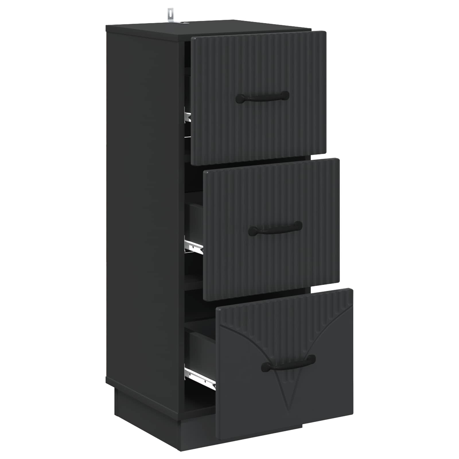 Mobile con Cassetti Nero 33 x 34,5 x 87 cm Legno ingegnerizzato | homemem39