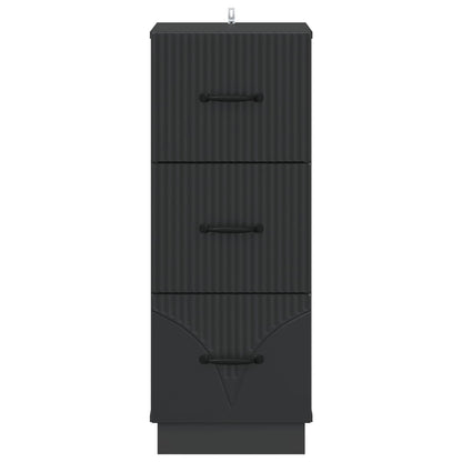Mobile con Cassetti Nero 33 x 34,5 x 87 cm Legno ingegnerizzato | homemem39
