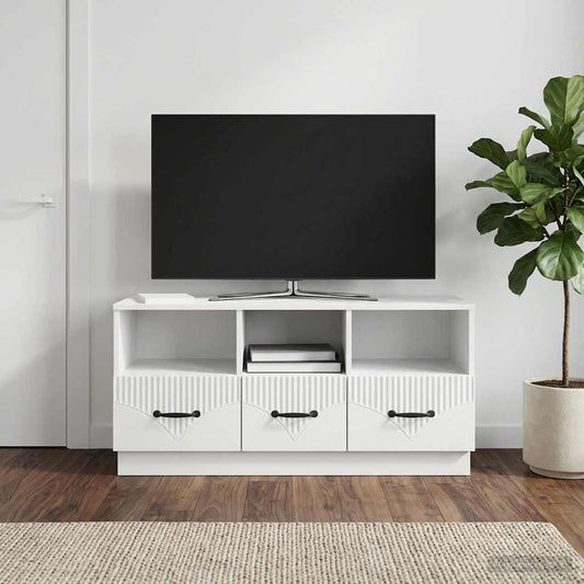 Mobile TV Bianco Lucido 102 x 34,5 x 47 cm Legno ingegnerizzato