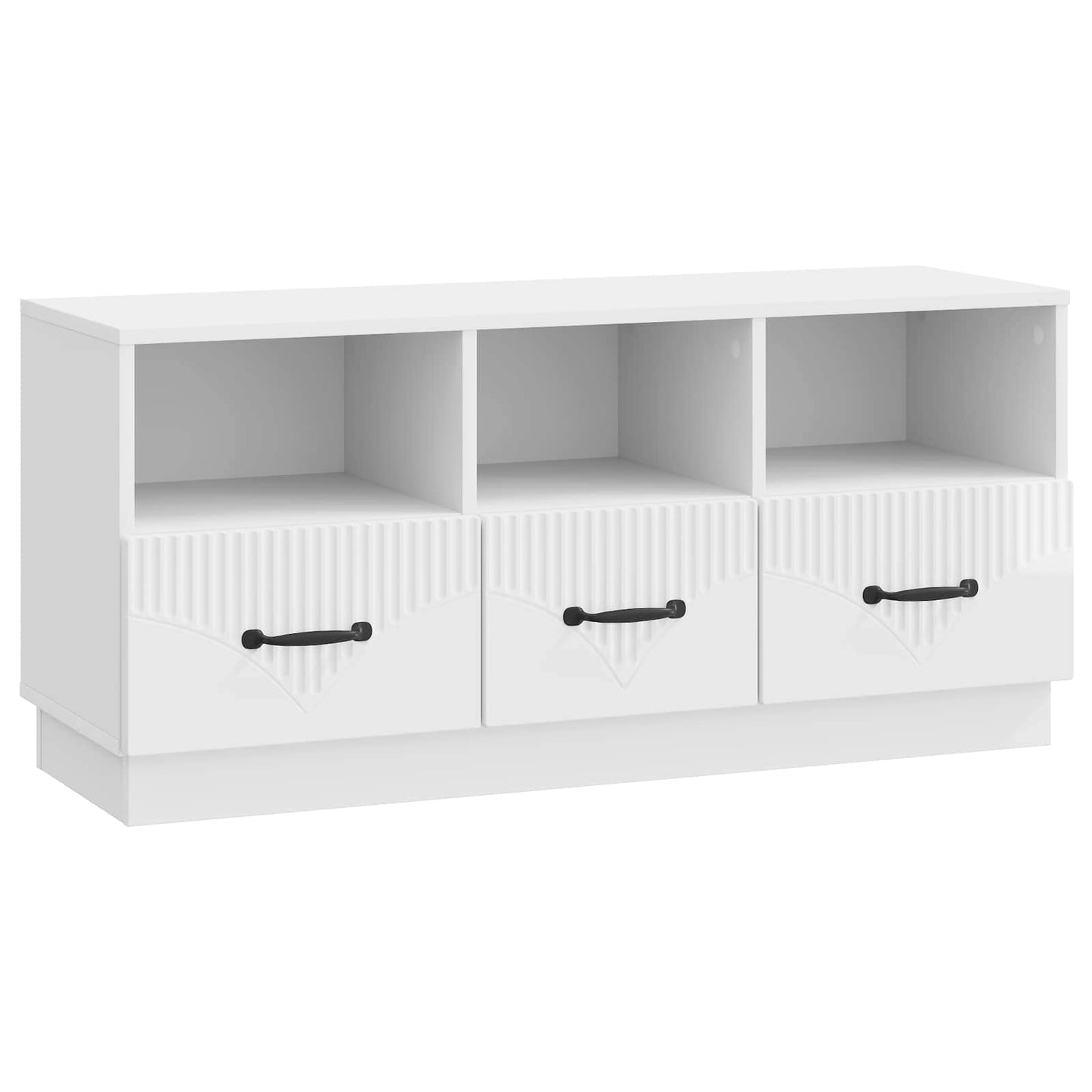 Mobile TV Bianco Lucido 102 x 34,5 x 47 cm Legno ingegnerizzato | homemem39