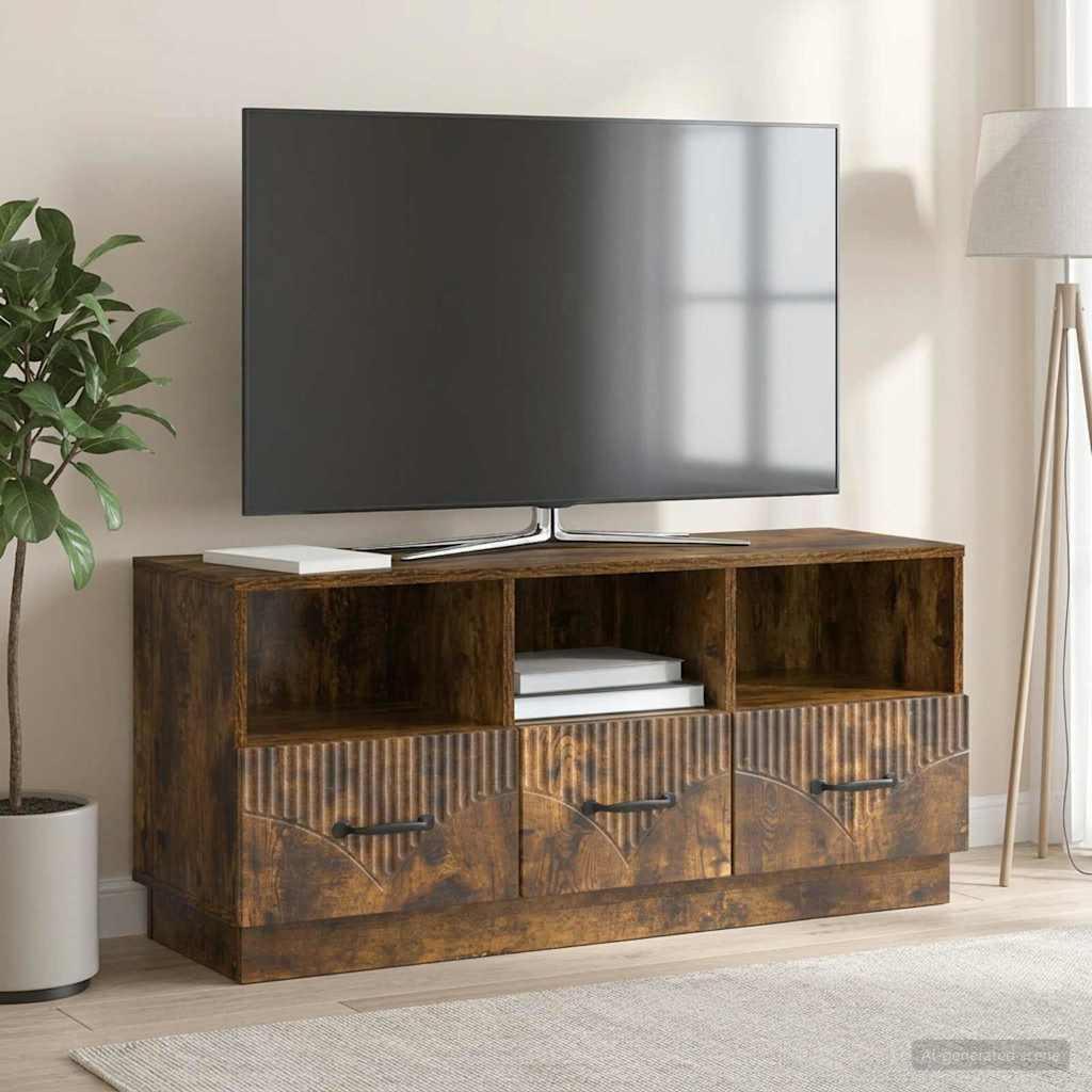 Mobile TV Rovere Fumo 102 x 34,5 x 47 cm Legno ingegnerizzato