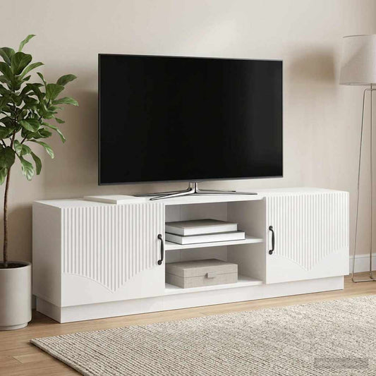 Mobile TV Bianco Lucido 150 x 31 x 47 cm Legno ingegnerizzato
