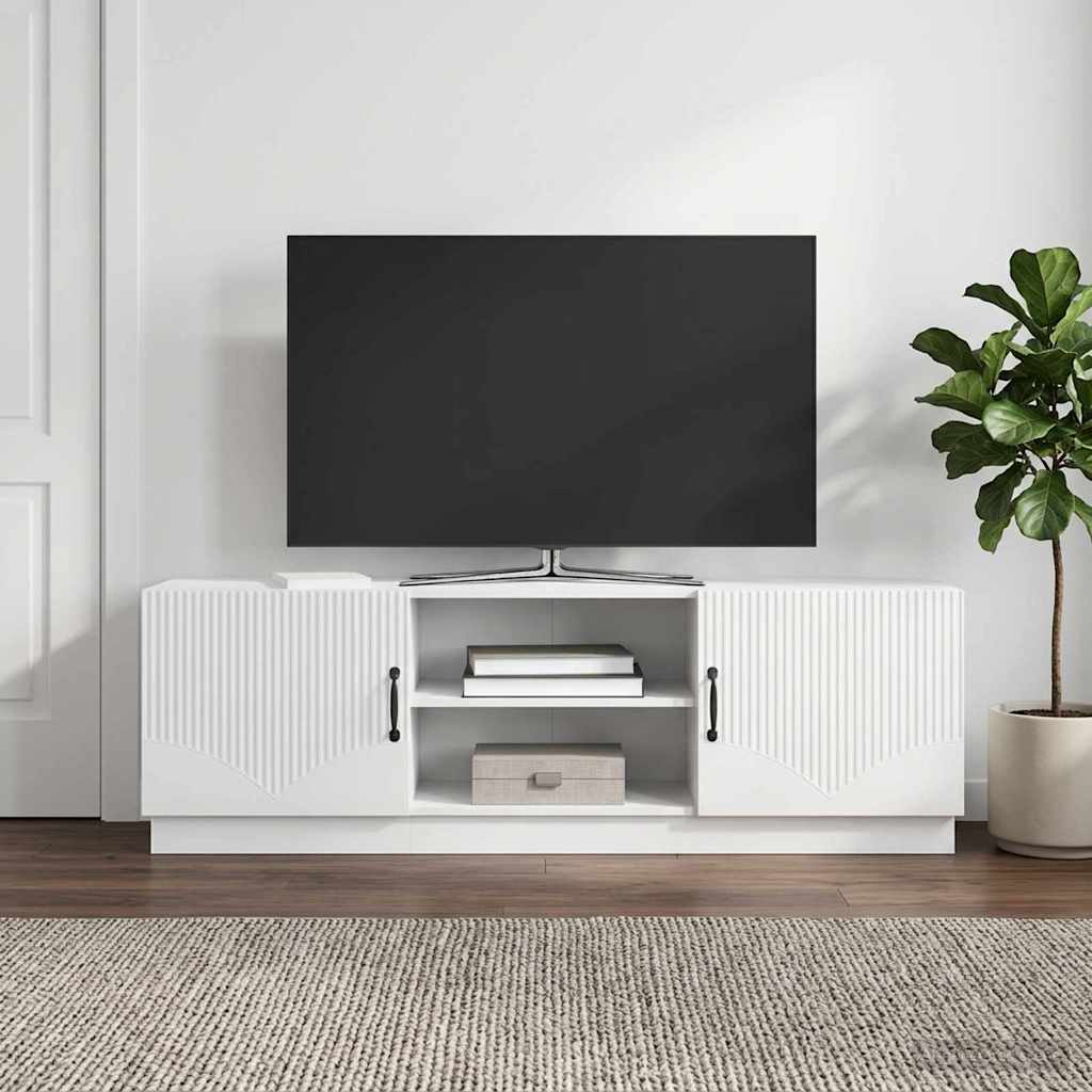 Mobile TV Bianco Lucido 150 x 31 x 47 cm Legno ingegnerizzato