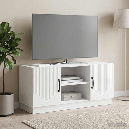 Mobile TV Bianco Lucido 102 x 34,5 x 47 cm Legno ingegnerizzato