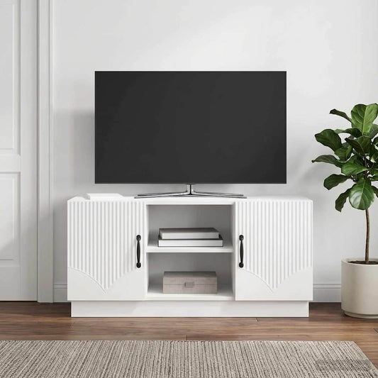 Mobile TV 102 x 34,5 x 47 cm Bianco Lucido Legno ingegnerizzato