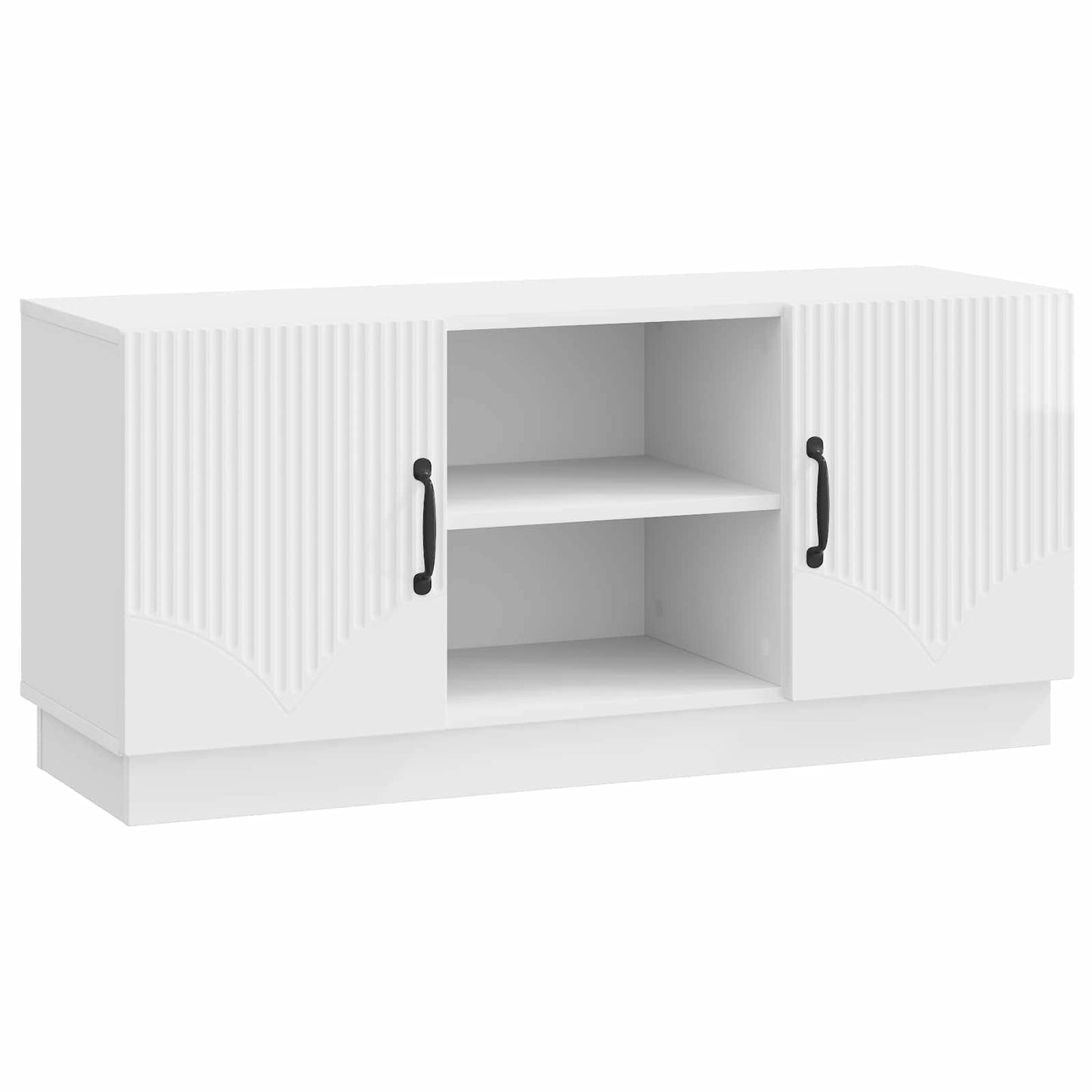 Mobile TV Bianco Lucido 102 x 34,5 x 47 cm Legno ingegnerizzato | homemem39