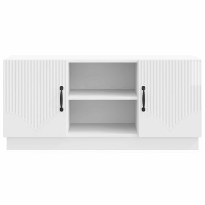 Mobile TV Bianco Lucido 102 x 34,5 x 47 cm Legno ingegnerizzato | homemem39