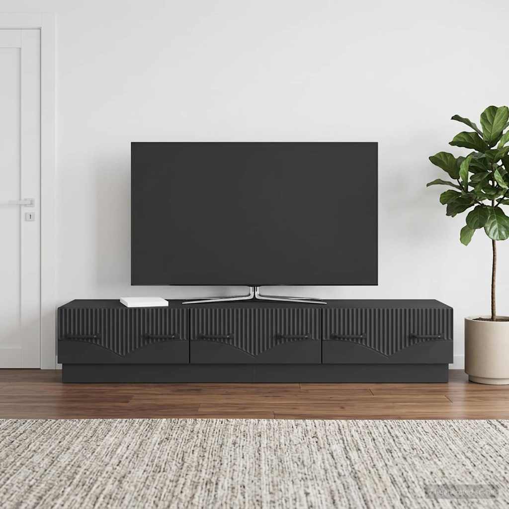 Mobile TV Nero 147 x 34,5 x 27 cm Legno ingegnerizzato