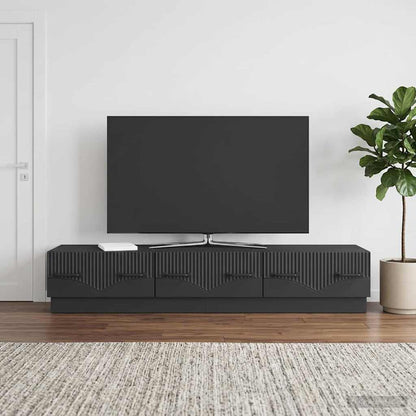 Mobile TV Nero 147 x 34,5 x 27 cm Legno ingegnerizzato