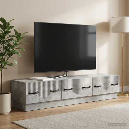 Mobile TV con cassetto Grigio Cemento 147 x 34,5 x 27 cm