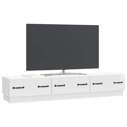 Mobile TV Bianco Lucido 147 x 34,5 x 27 cm Legno ingegnerizzato | homemem39