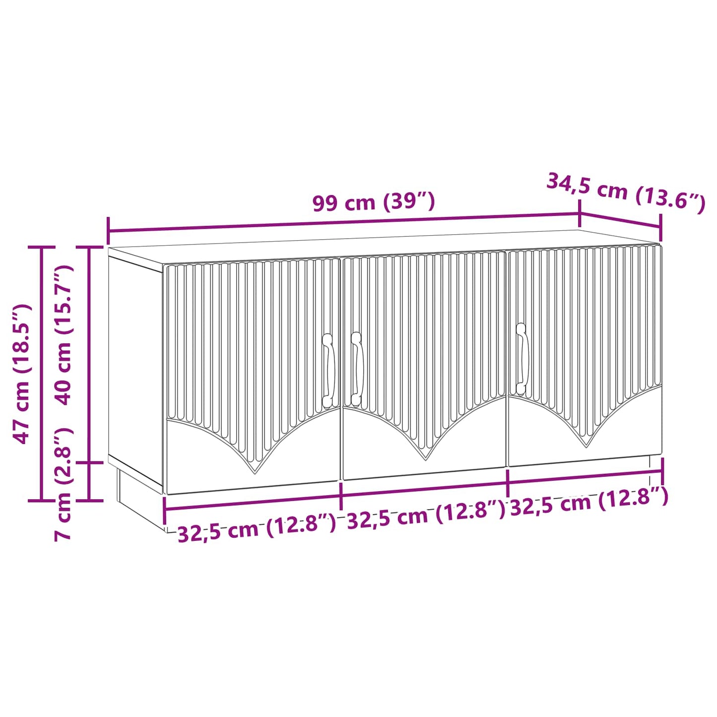 Mobile TV Rovere Sonoma 99 x 34,5 x 47 cm Legno ingegnerizzato | homemem39
