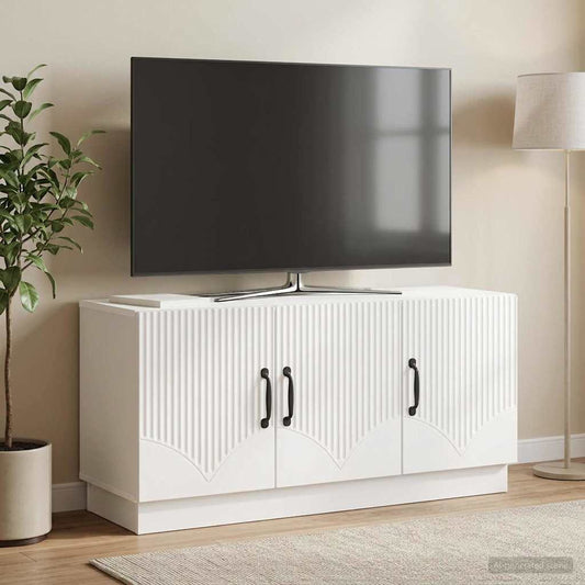 Mobile TV Bianco Lucido 99 x 34,5 x 47 cm Legno ingegnerizzato
