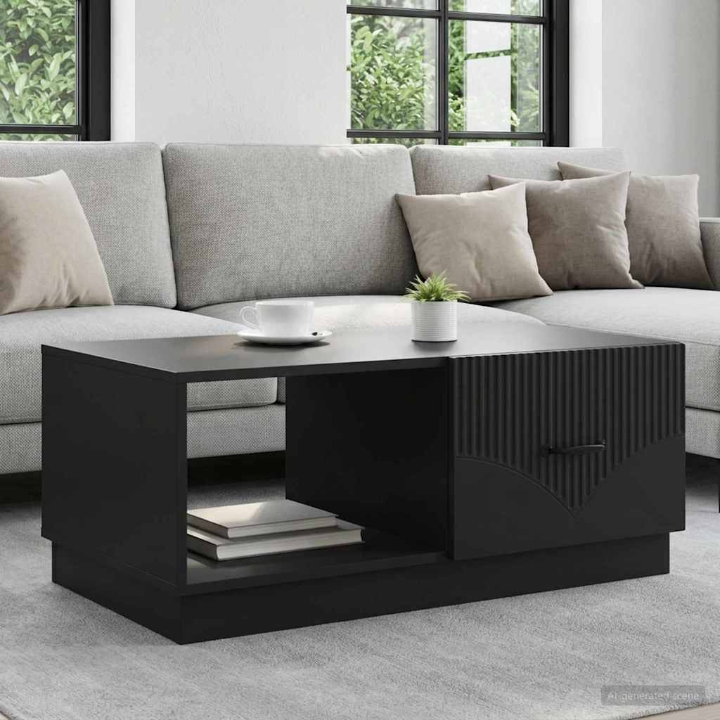 Tavolino da salotto Nero 90 x 50 x 37 cm Legno ingegnerizzato
