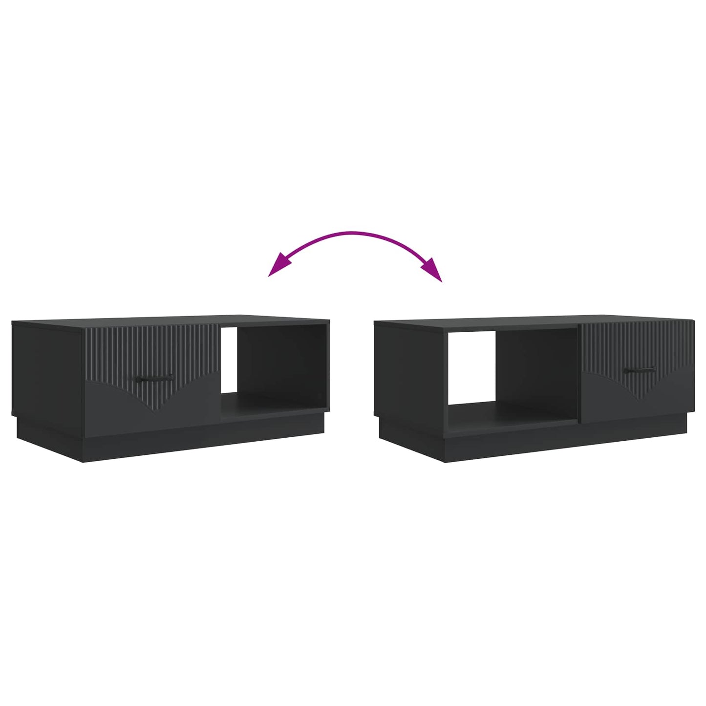 Tavolino da salotto Nero 90 x 50 x 37 cm Legno ingegnerizzato | homemem39
