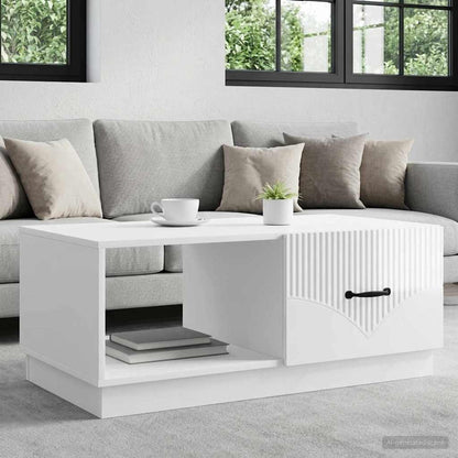 Tavolino da salotto Bianco Lucido 90 x 50 x 37 cm