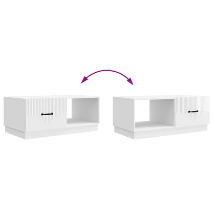 Tavolino da salotto Bianco Lucido 90 x 50 x 37 cm | homemem39
