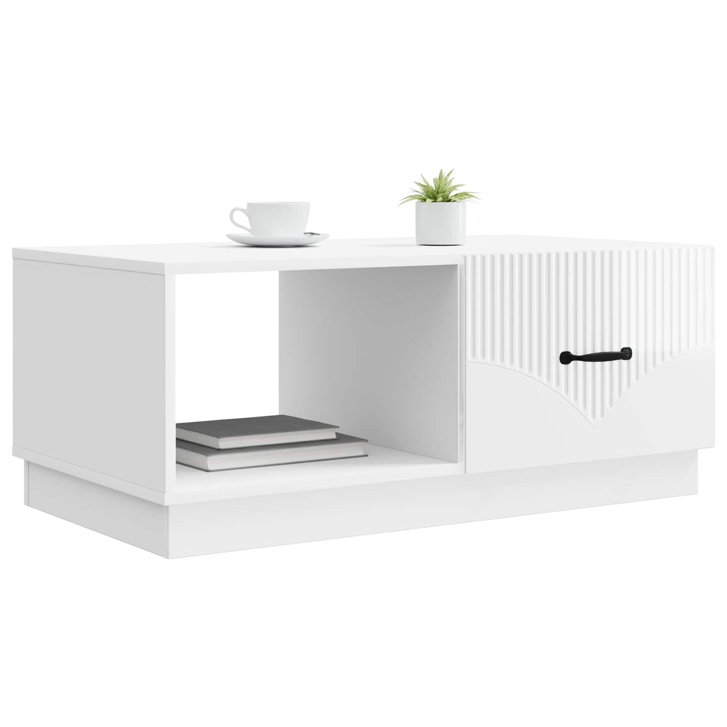 Tavolino da salotto Bianco Lucido 90 x 50 x 37 cm | homemem39