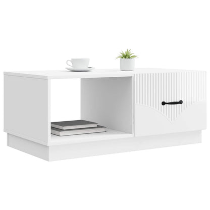 Tavolino da salotto Bianco Lucido 90 x 50 x 37 cm