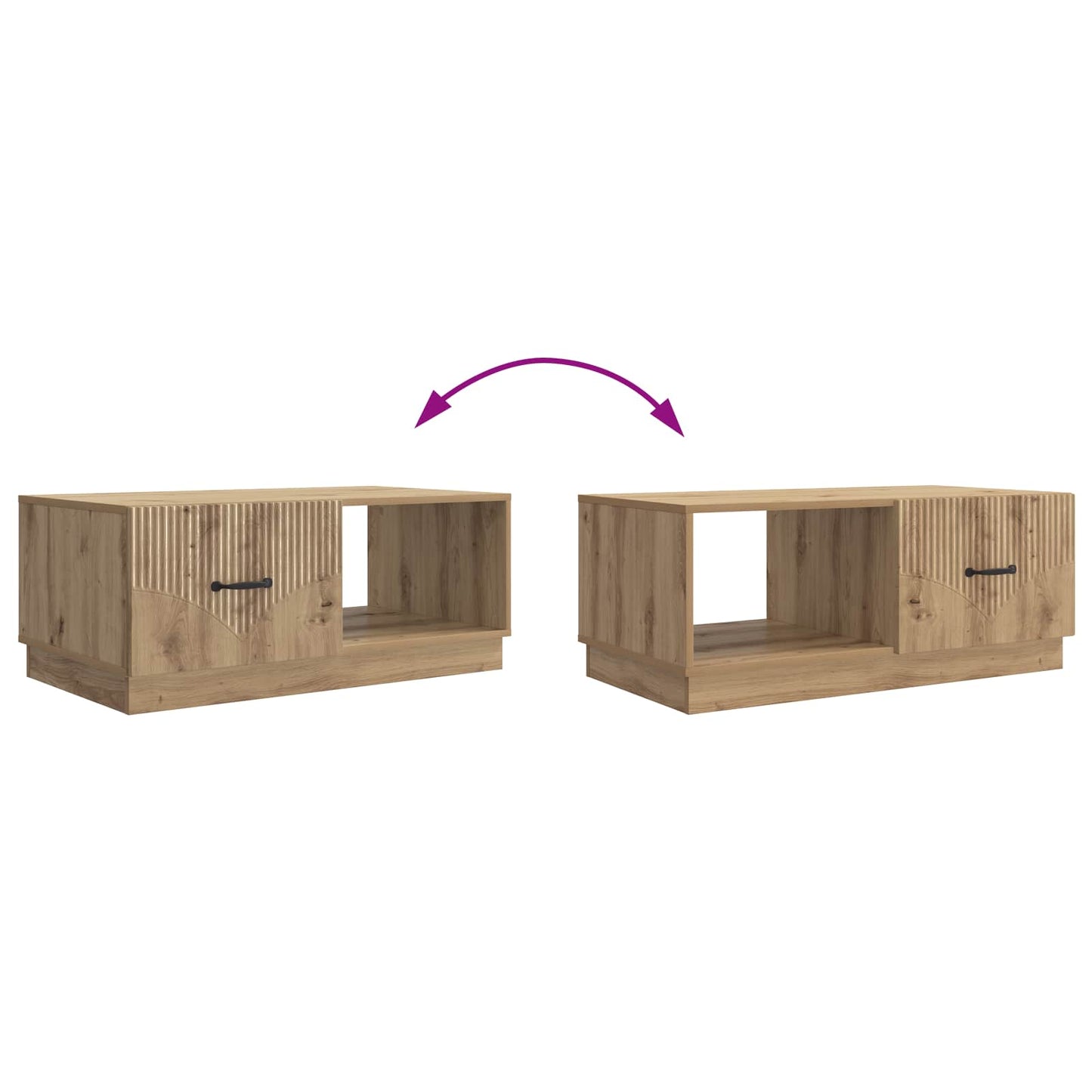 Tavolino da salotto Rovere Artigianale 90 x 50 x 37 cm | homemem39
