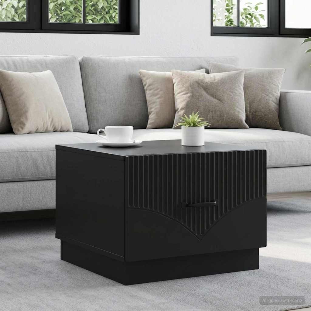 Tavolino da salotto Nero 49 x 50 x 37 cm Legno ingegnerizzato