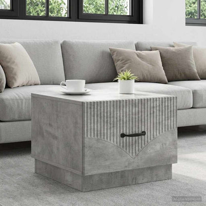 Tavolino da salotto con cassetto Grigio Cemento 49 x 50 x 37 cm