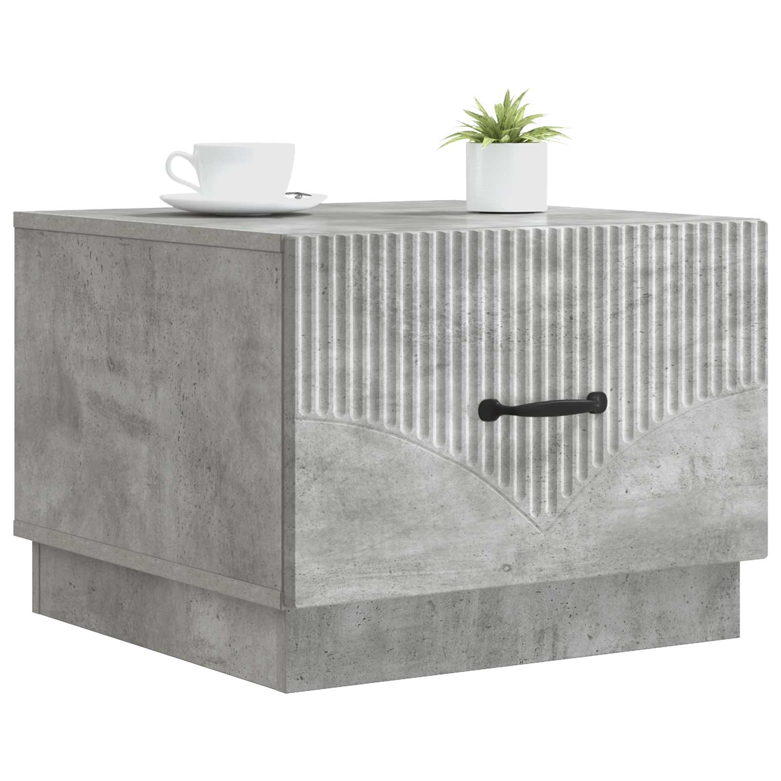 Tavolino da salotto con cassetto Grigio Cemento 49 x 50 x 37 cm | homemem39