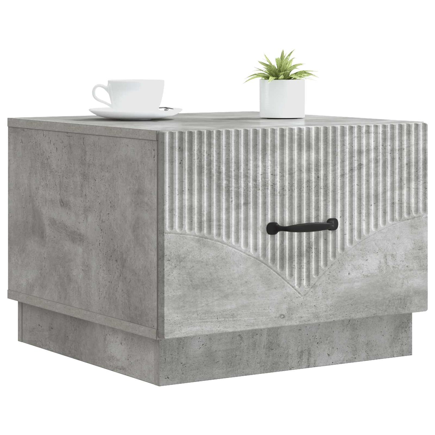 Tavolino da salotto con cassetto Grigio Cemento 49 x 50 x 37 cm