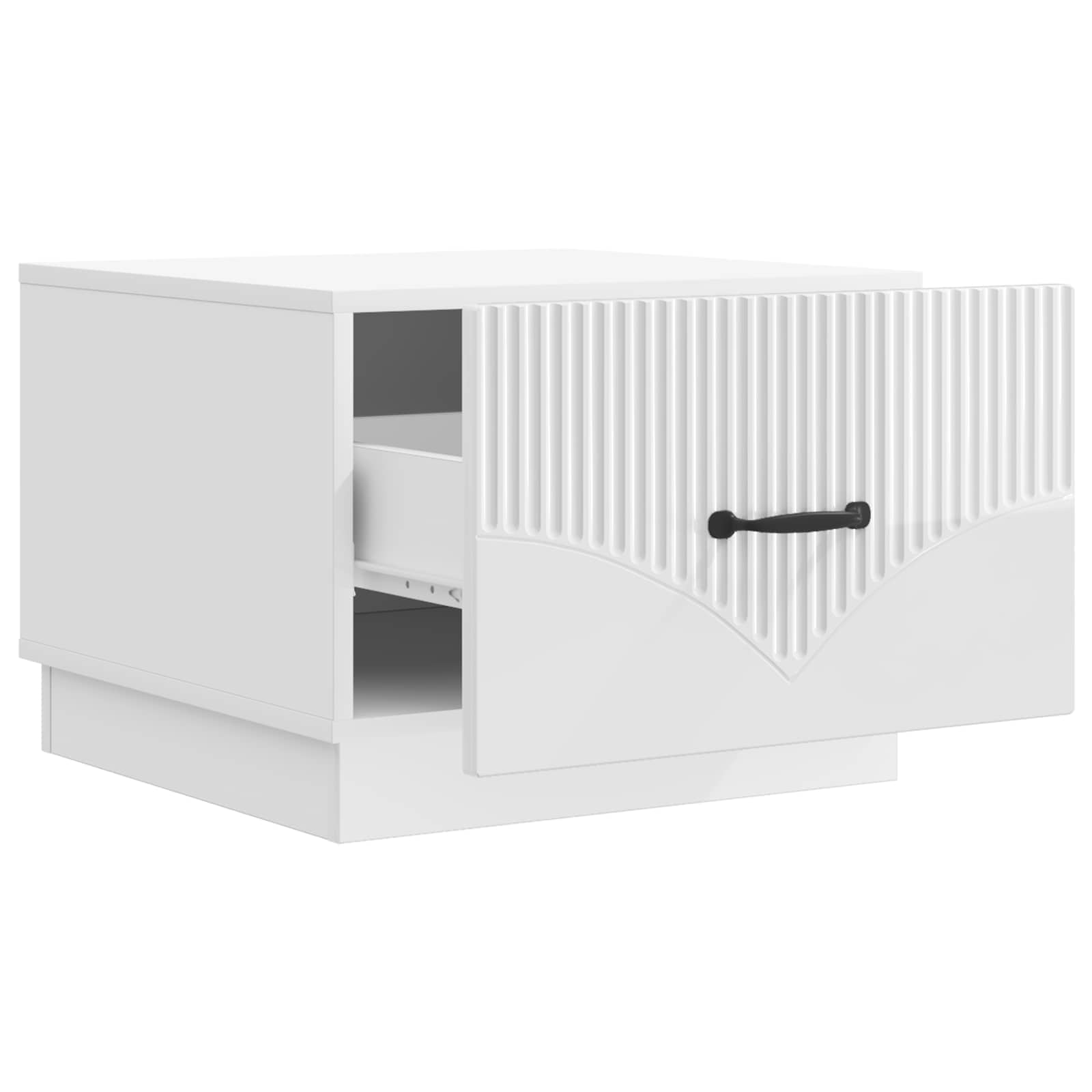 Tavolino da salotto con cassetto Bianco Lucido 49 x 50 x 37 cm | homemem39