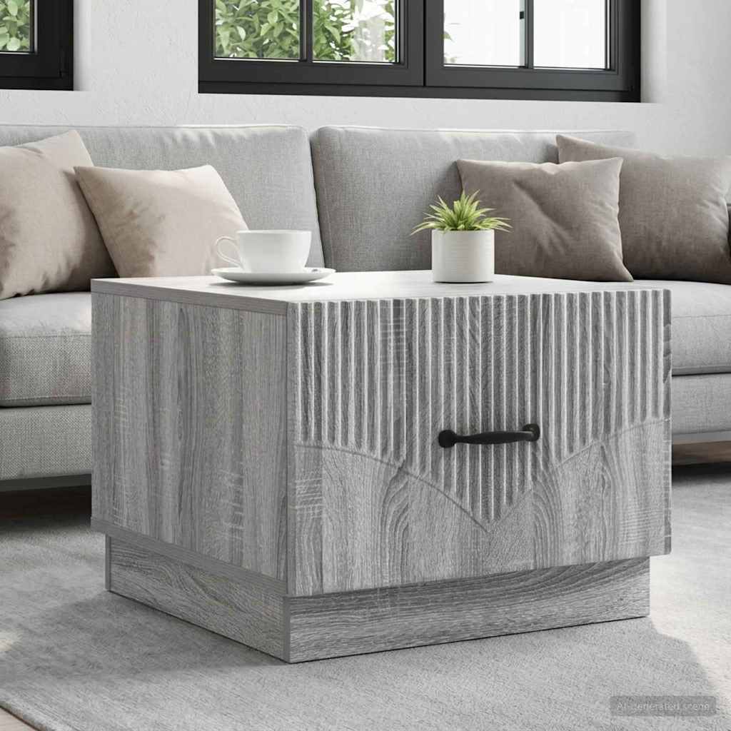 Tavolino da salotto con cassetto Grigio Sonoma 49 x 50 x 37 cm