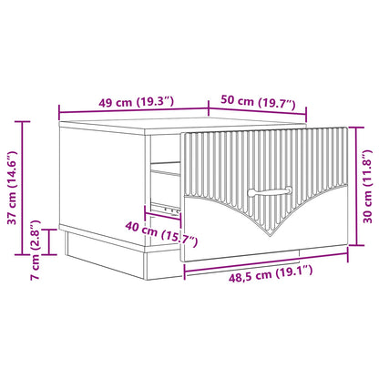 Tavolino da salotto con cassetto Legno antico 49 x 50 x 37 cm | homemem39