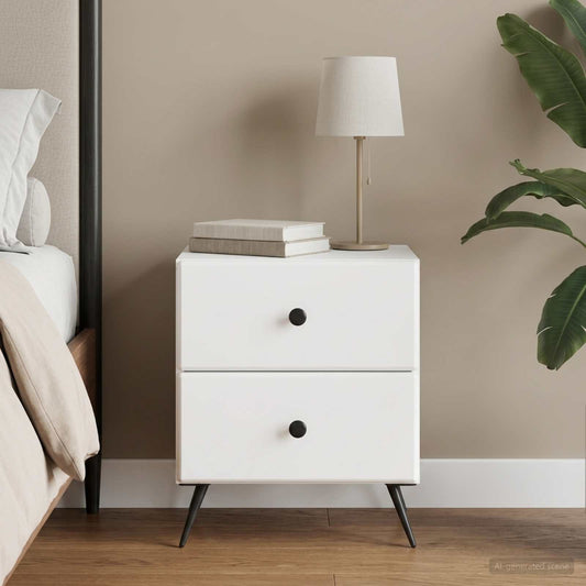Armadio da Notte con cassetto Bianco 43 x 34,5 x 47,5 cm | homemem39