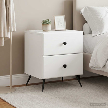 Armadio da Notte con cassetto 2 pcs Bianco 43 x 34,5 x 47,5 cm