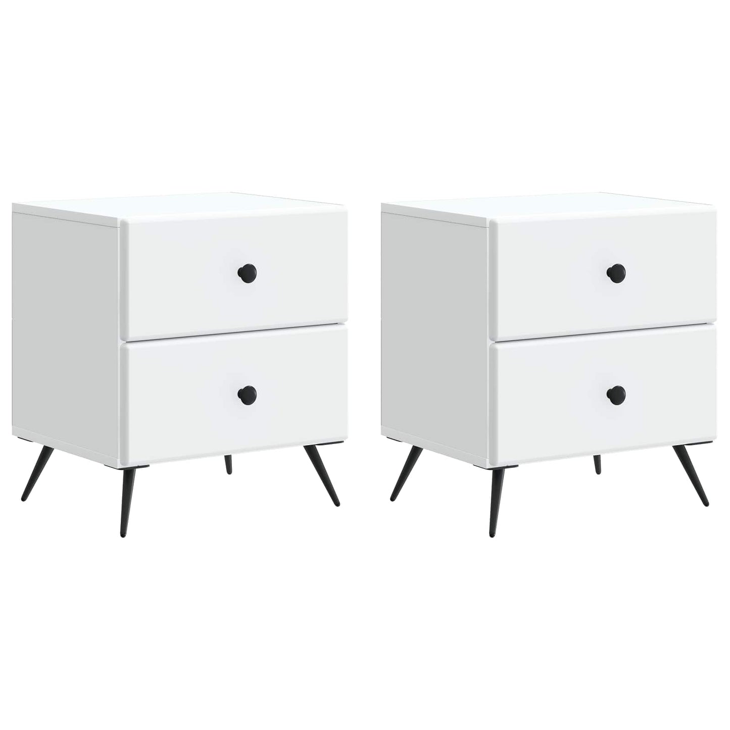 Armadio da Notte con cassetto 2 pcs Bianco 43 x 34,5 x 47,5 cm | homemem39