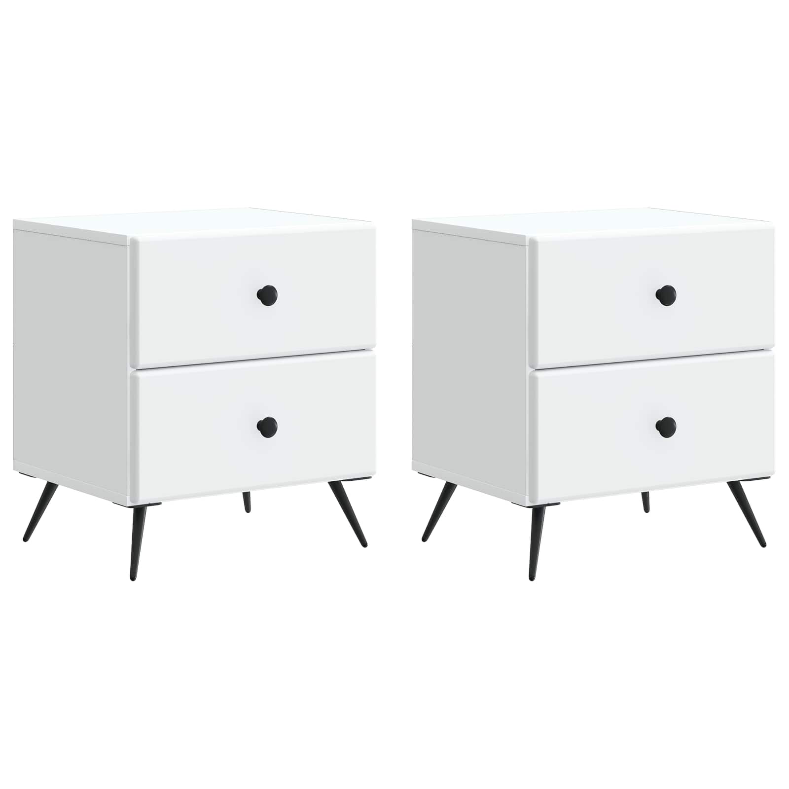 Armadio da Notte con cassetto 2 pcs Bianco 43 x 34,5 x 47,5 cm | homemem39