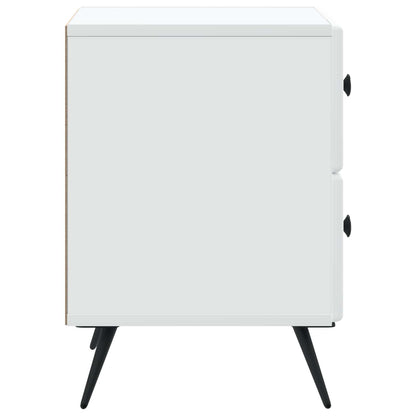 Armadio da Notte con cassetto 2 pcs Bianco 43 x 34,5 x 47,5 cm