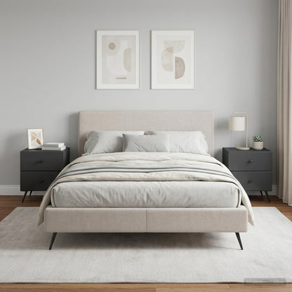 Armadio da Notte con cassetto 2 pcs Nero 43 x 34,5 x 47,5 cm