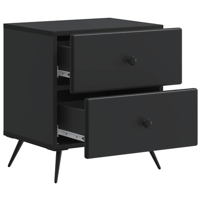 Armadio da Notte con cassetto 2 pcs Nero 43 x 34,5 x 47,5 cm | homemem39
