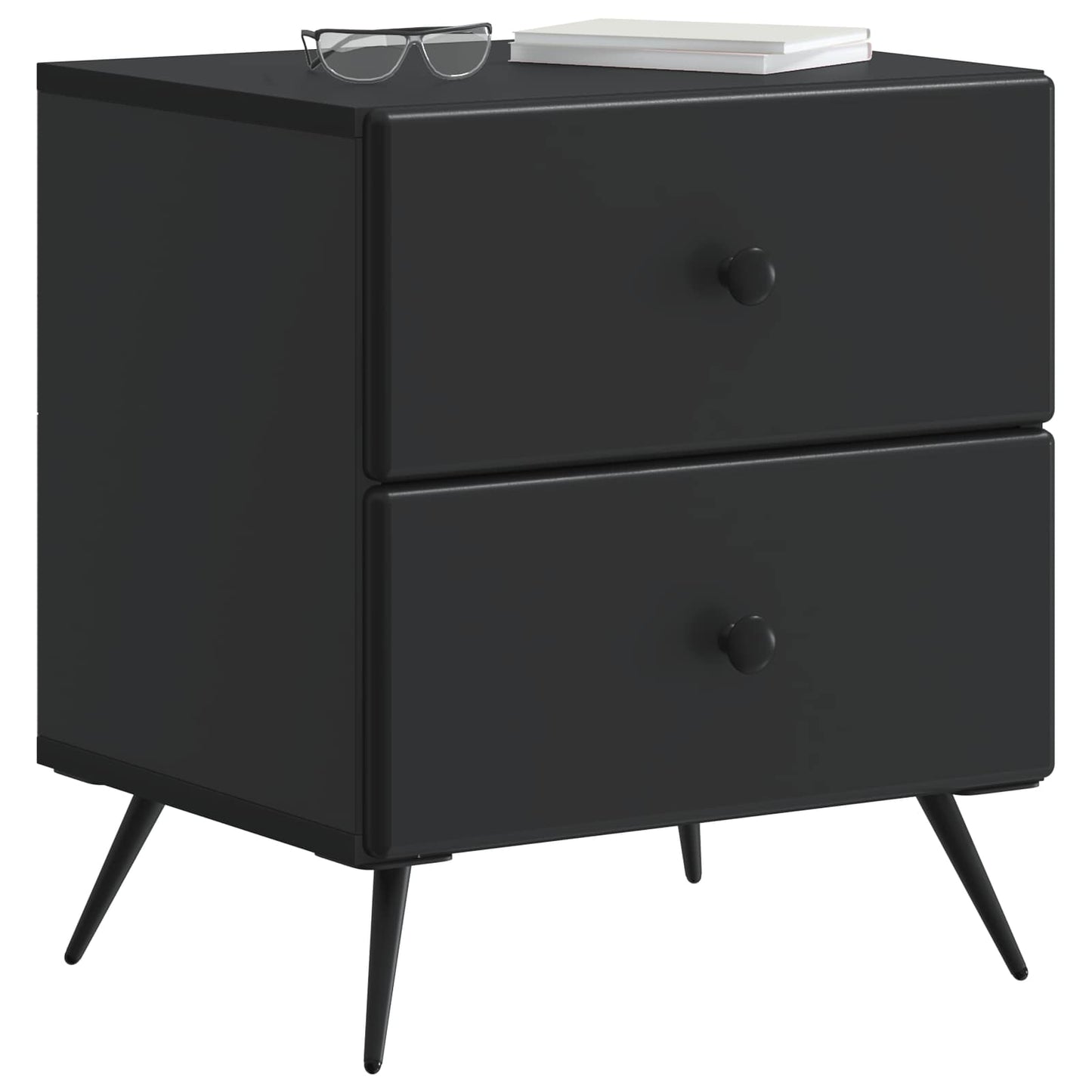 Armadio da Notte con cassetto 2 pcs Nero 43 x 34,5 x 47,5 cm | homemem39