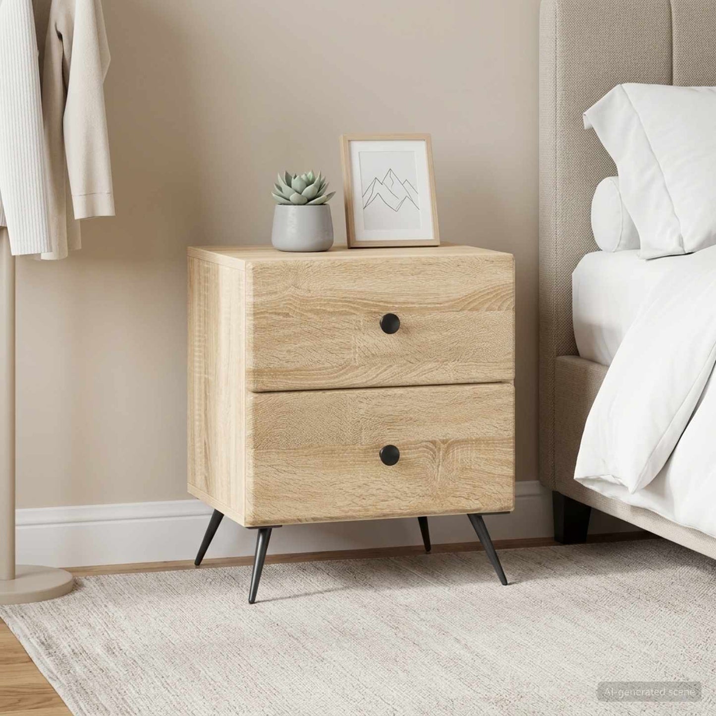 Armadio da Notte 2 pcs Rovere Sonoma 43 x 34,5 x 47,5 cm