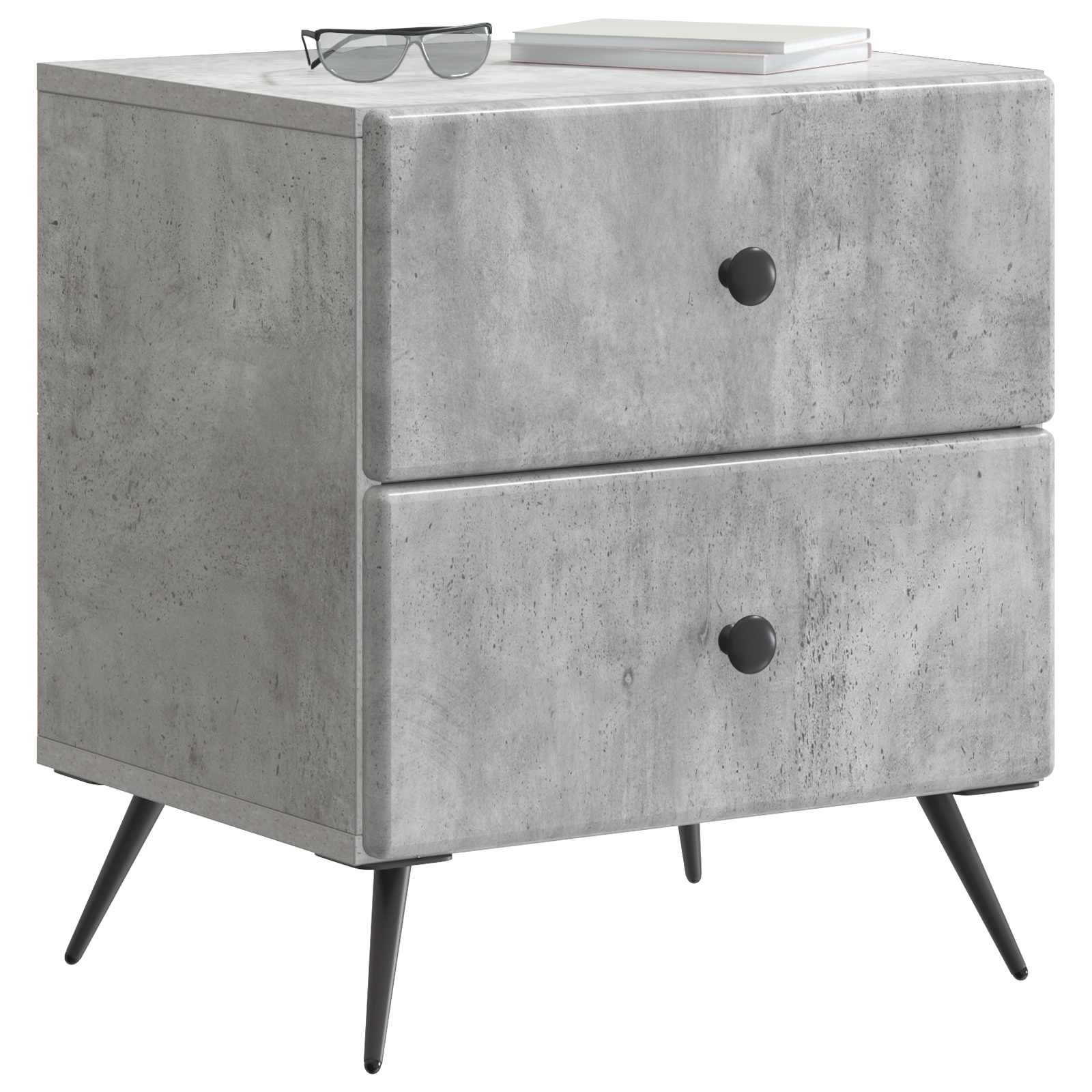 Armadio da Notte Grigio Cemento 43 x 34,5 x 47,5 cm | homemem39