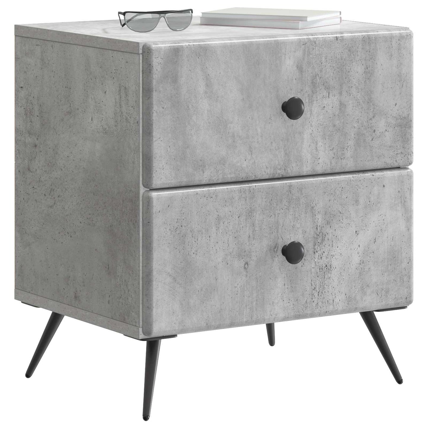 Armadio da Notte 2 pcs Grigio Cemento 43 x 34,5 x 47,5 cm