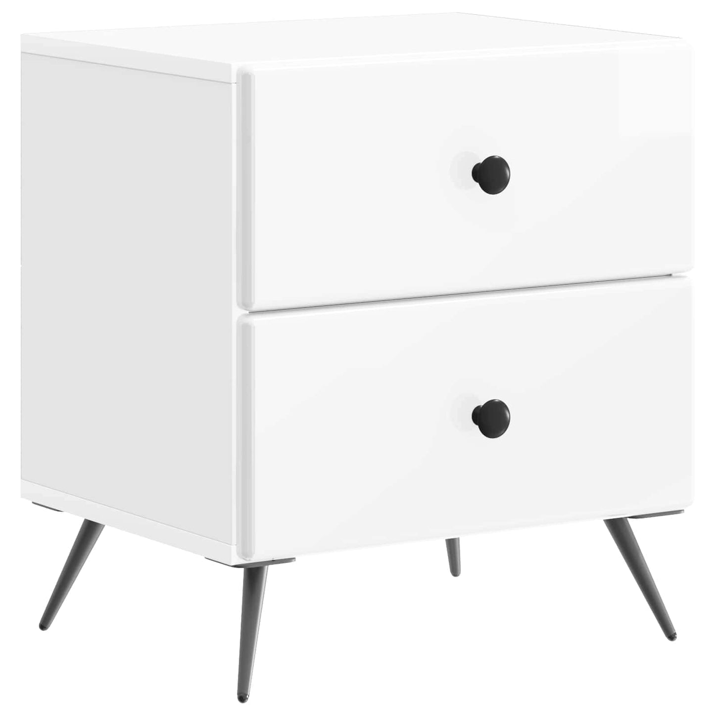 Armadio da Notte con cassetto Bianco Lucido 43 x 34,5 x 47,5 cm