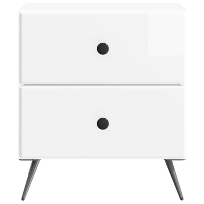 Armadio da Notte con cassetto Bianco Lucido 43 x 34,5 x 47,5 cm | homemem39