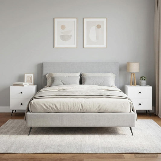 Armadio da Notte 2 pz Bianco Lucido 43 x 34,5 x 47,5 cm