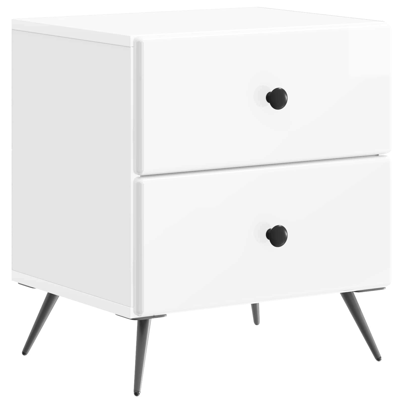 Armadio da Notte 2 pcs Bianco Lucido 43 x 34,5 x 47,5 cm | homemem39