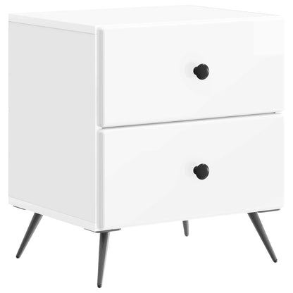 Armadio da Notte 2 pcs Bianco Lucido 43 x 34,5 x 47,5 cm | homemem39