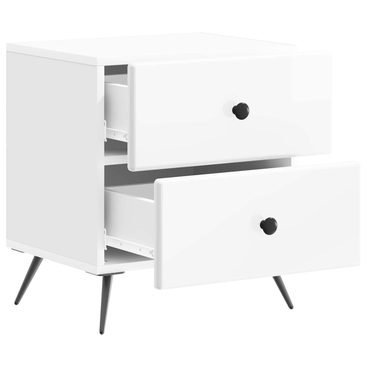 Armadio da Notte 2 pcs Bianco Lucido 43 x 34,5 x 47,5 cm | homemem39